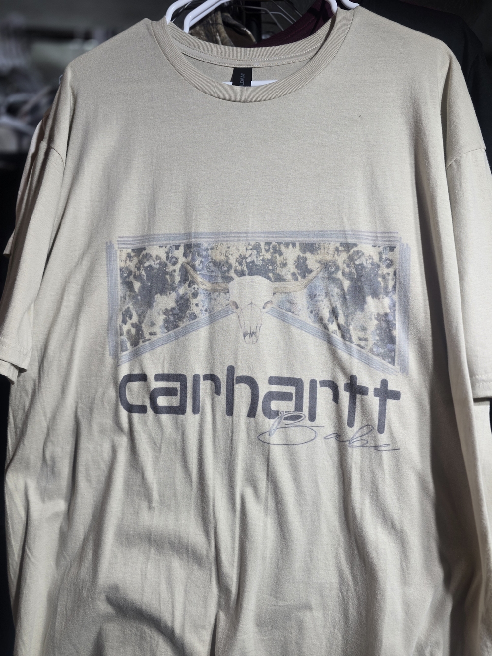 Gildan Brand, Custom Carhartt Babe Graphic Logo Short Sleeve T-Shirt
